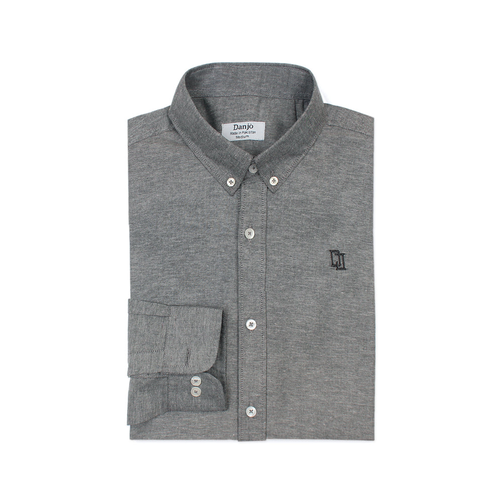 Double Tone Grey Oxford Shirt