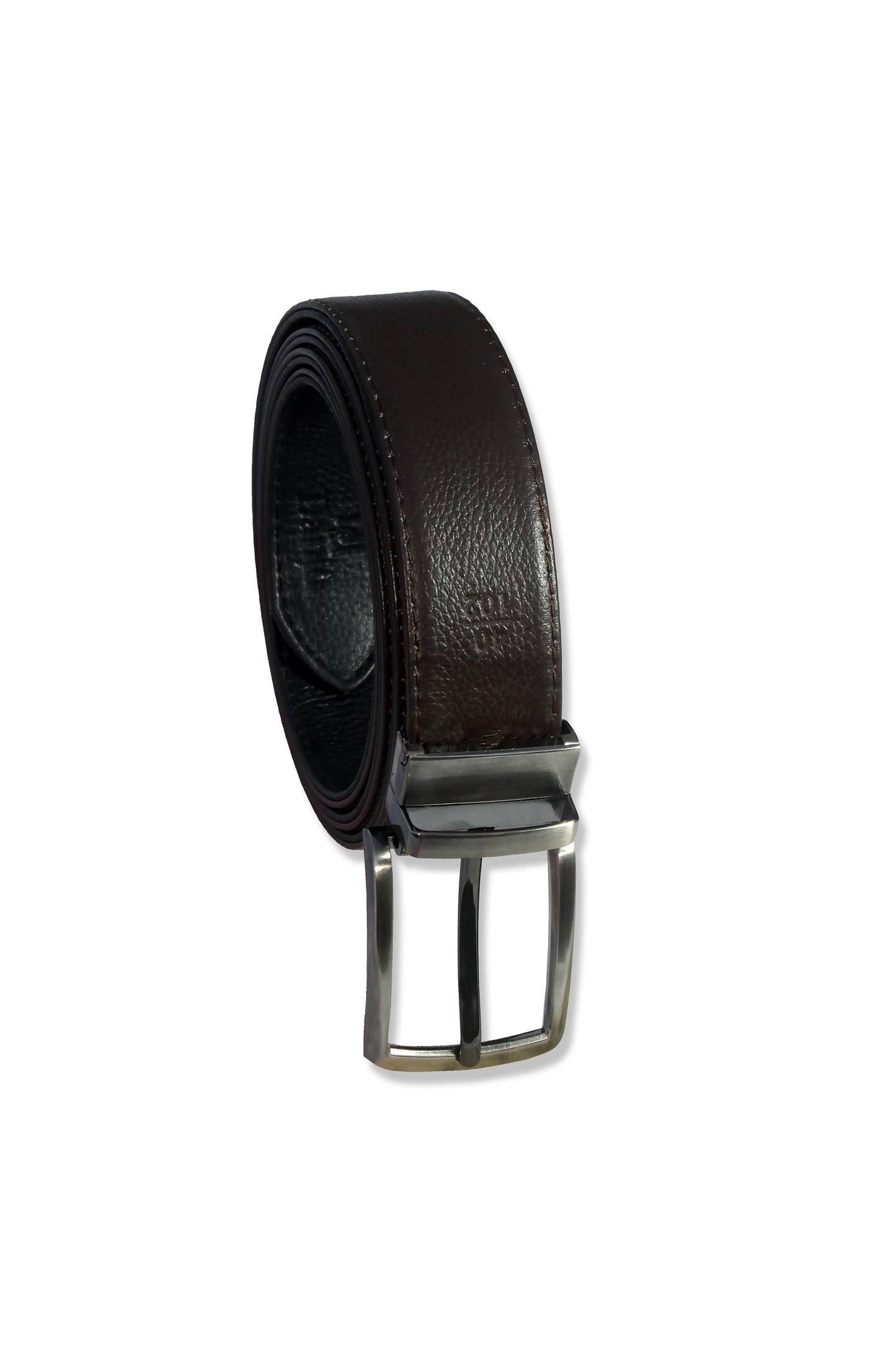 Formal Double Side Textured Leather Belt (Black/Choco)