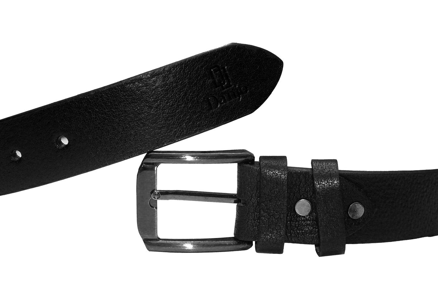 Casual Textured Faux Leather Belt (Black)