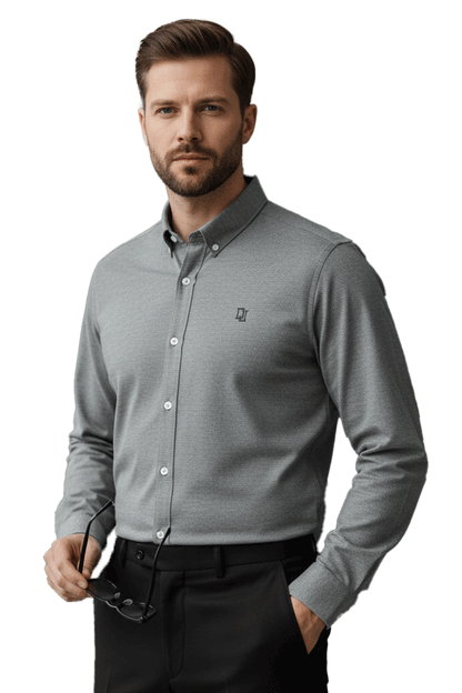 Double Tone Grey Oxford Shirt