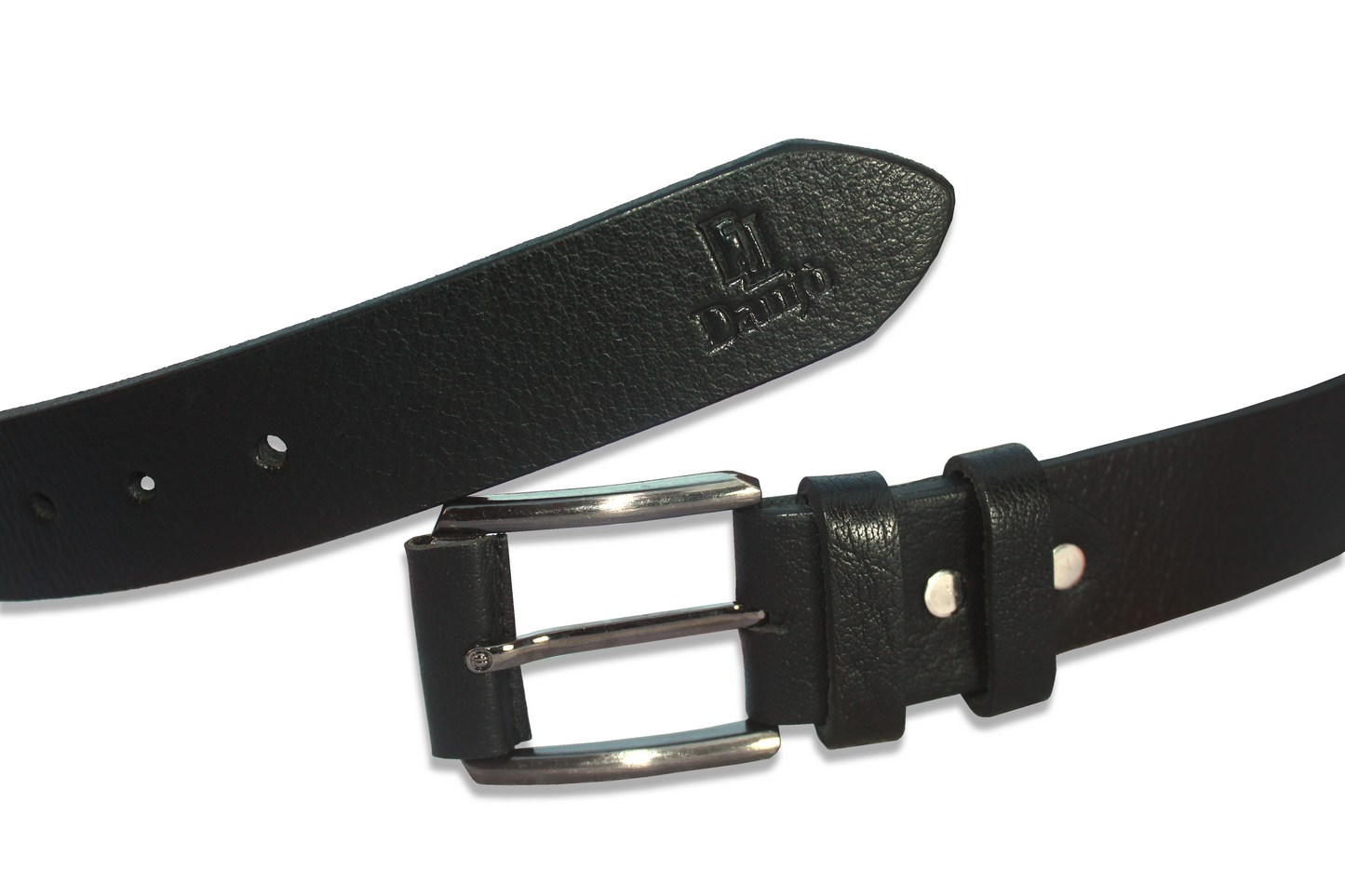 Casual Textured Faux Leather Belt (Black)