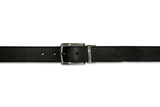 Formal Double Side Textured Leather Belt (Black/Choco)