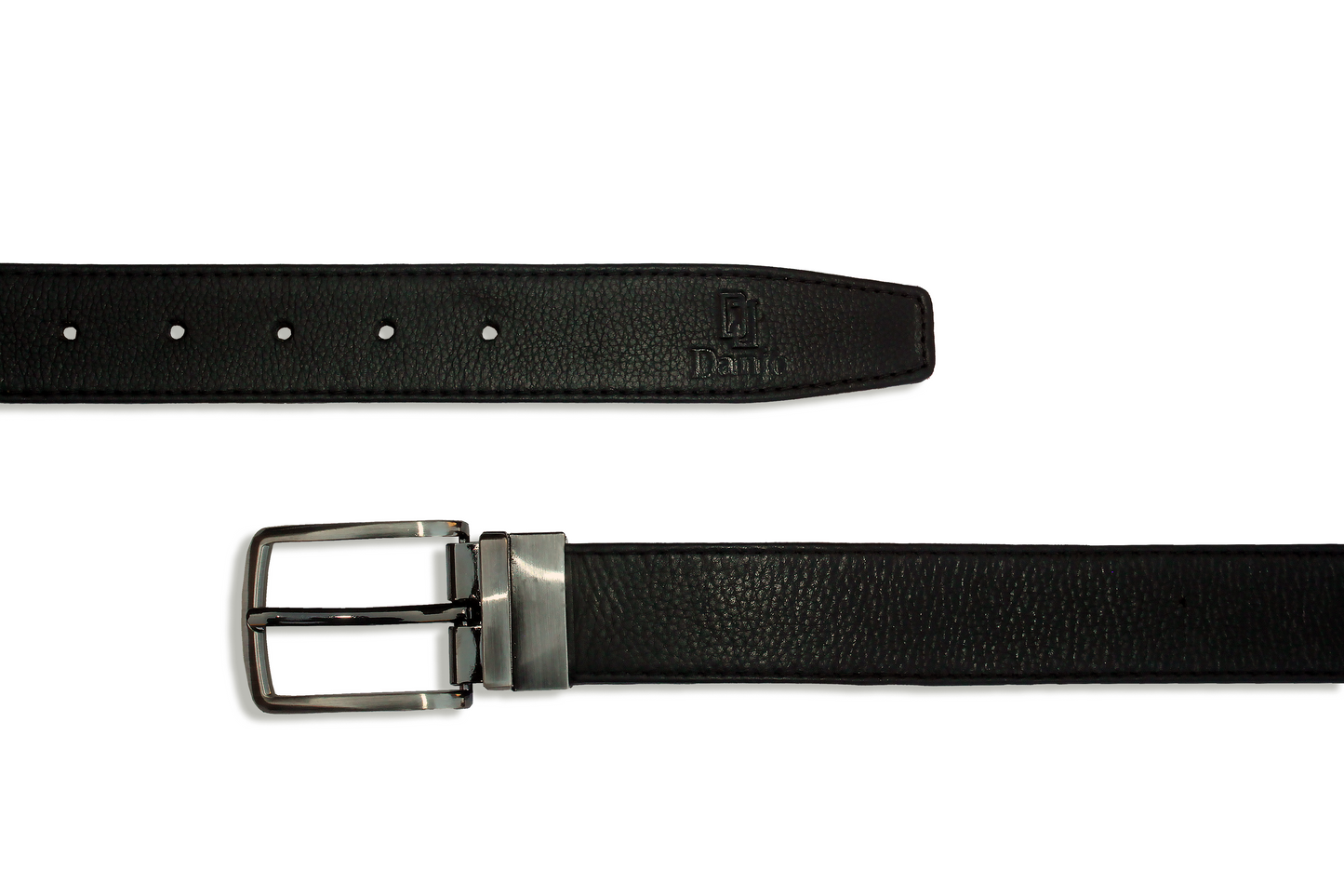 Formal Double Side Textured Leather Belt (Black/Choco)